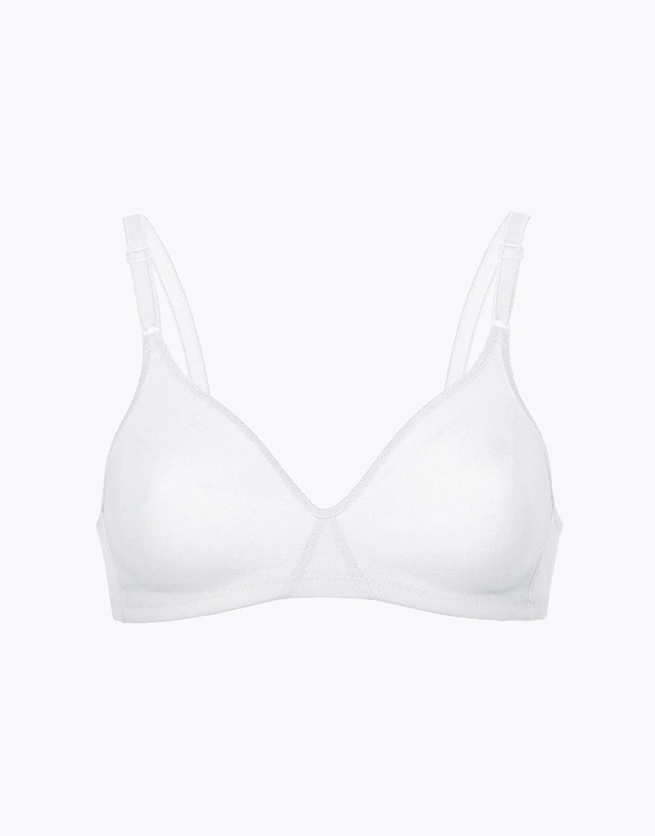 Bipack reggiseni senza ferretto Cotton Line in cotone, bianco - Image 6