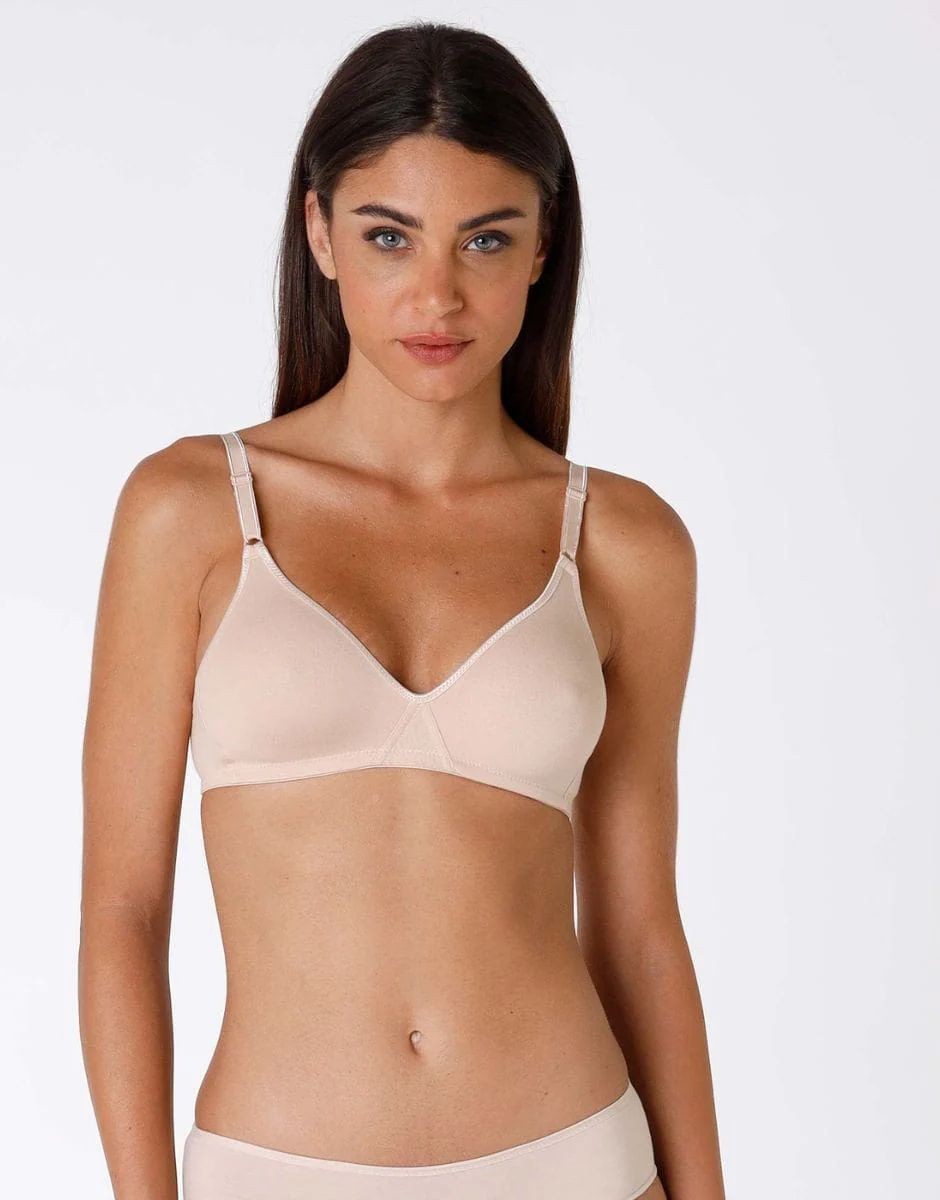 Bipack reggiseni senza ferretto Cotton Line in cotone, nude - Image 2