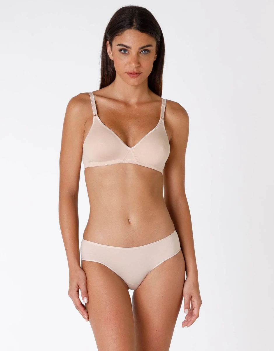 Bipack reggiseni senza ferretto Cotton Line in cotone, nude - Image 4