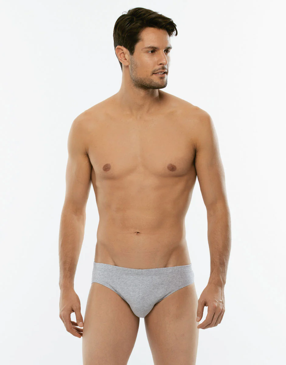 Bipack Slip 100% Pure Cotton grigio melange in cotone