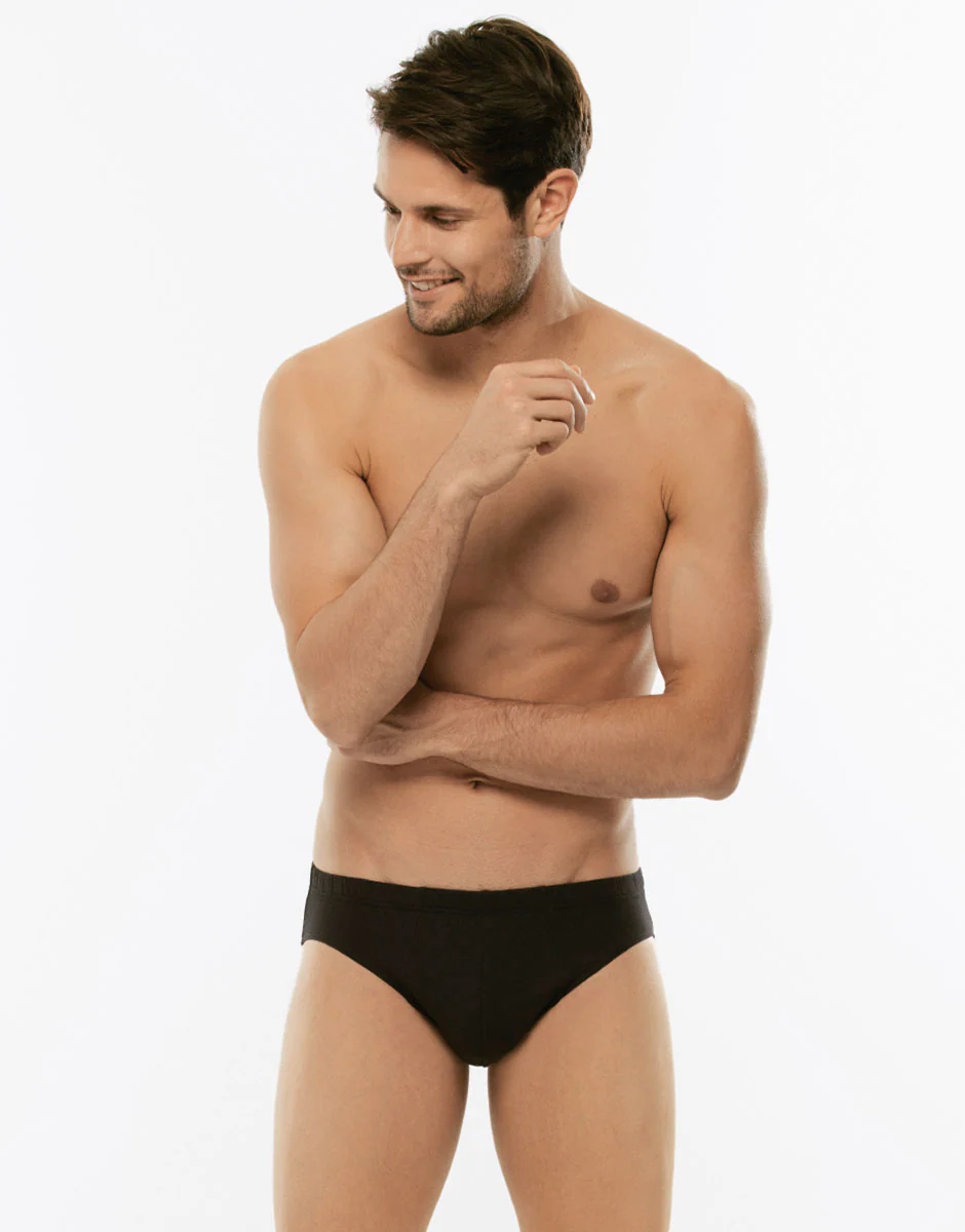 Bipack Slip 100% Pure Cotton nero in cotone