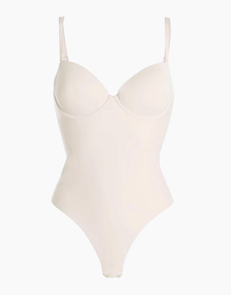 Body modellante con ferretto imbottito perizoma Smooth Shaping in microfibra, nudo chiaro - Image 3