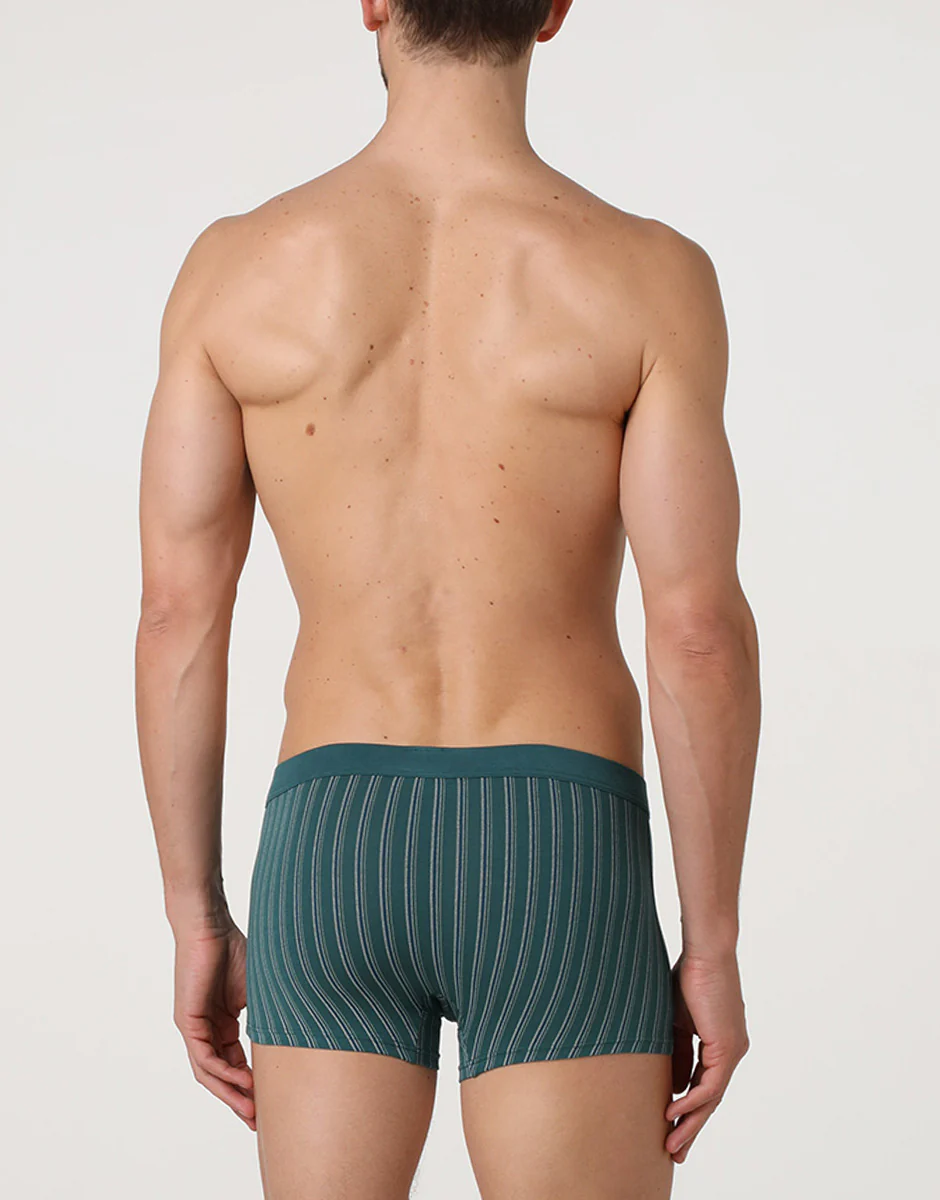 Boxer Casual Stretch Cotton, verde mediterraneo righe - Image 3