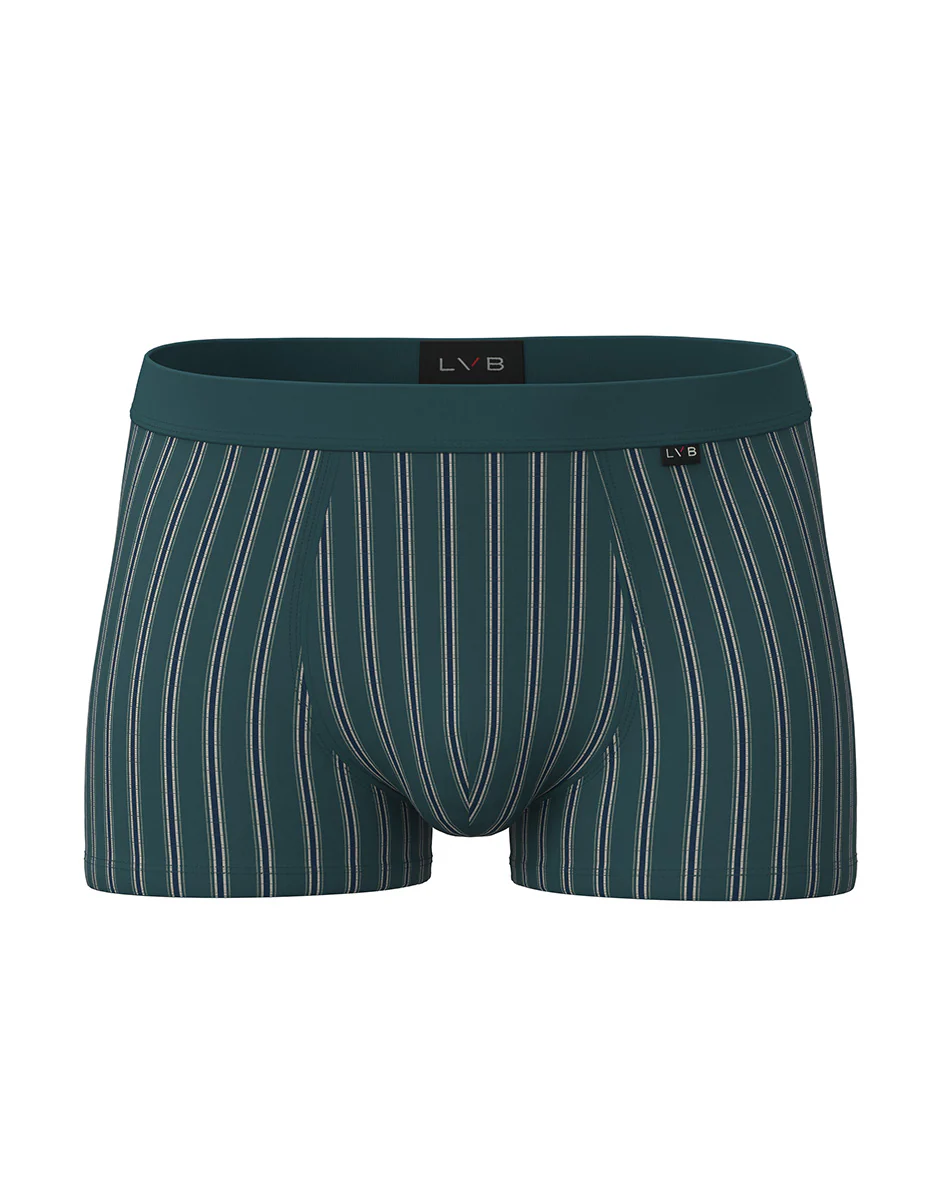 Boxer Casual Stretch Cotton, verde mediterraneo righe - Image 4