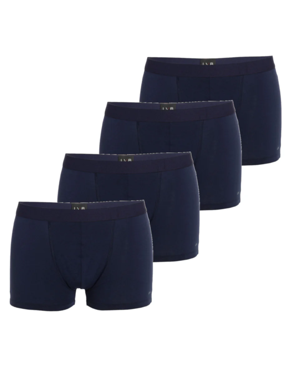 Boxer in cotone elasticizzato, confezione x4 blu - Image 3