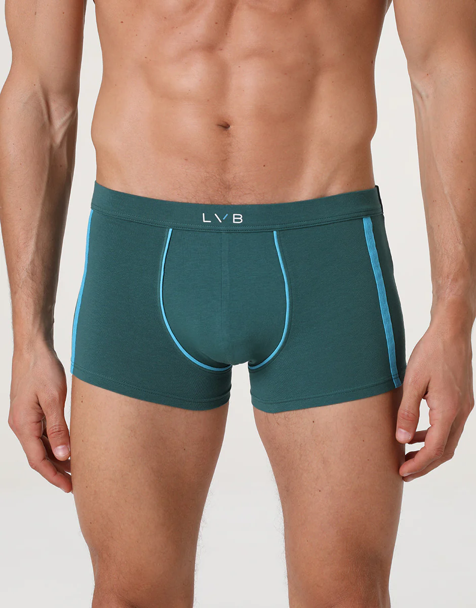 Boxer Sporty Stretch Cotton, verde mediterraneo e turchese