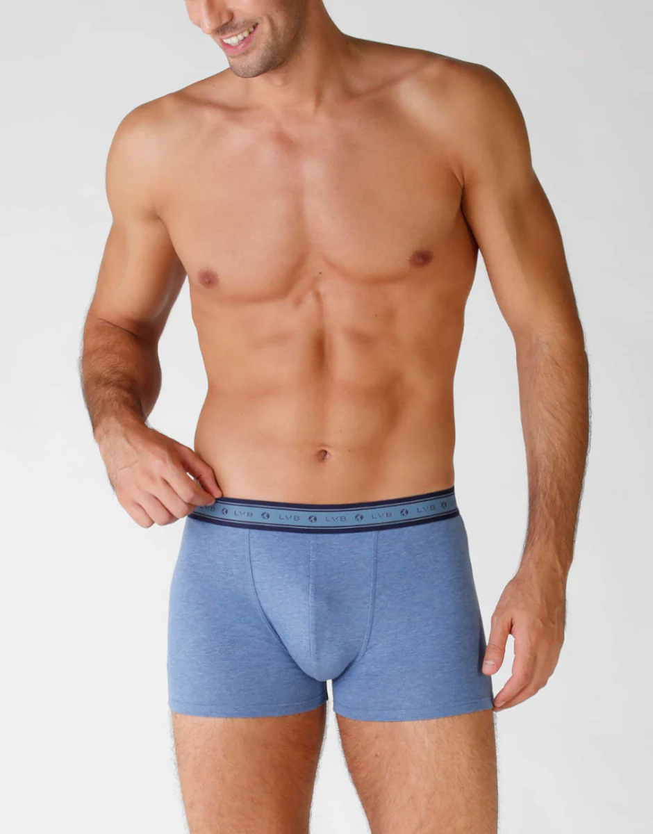 Boxer uomo in cotone biologico, confezione x2 blu melange - Image 2