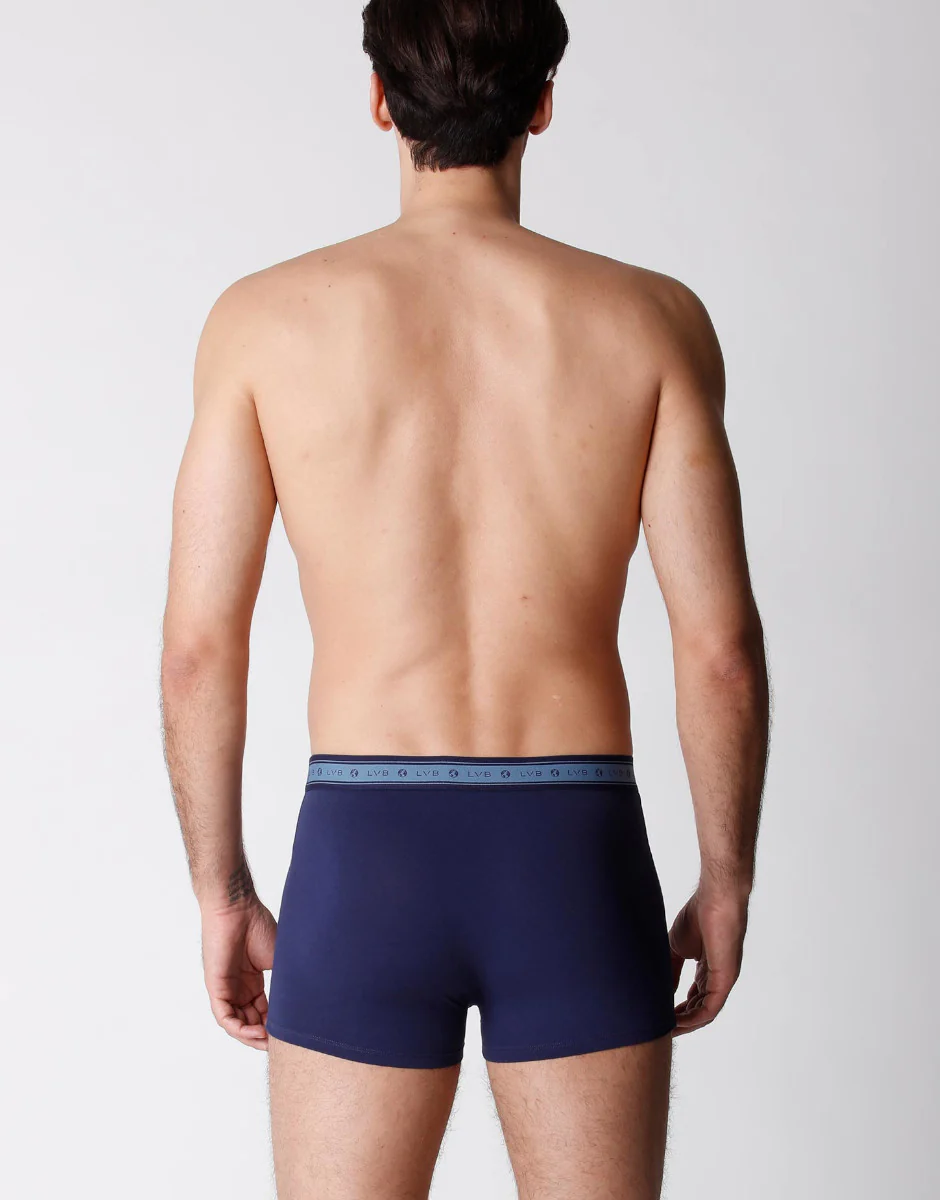 Boxer uomo in cotone biologico, confezione x2 blu melange - Image 3