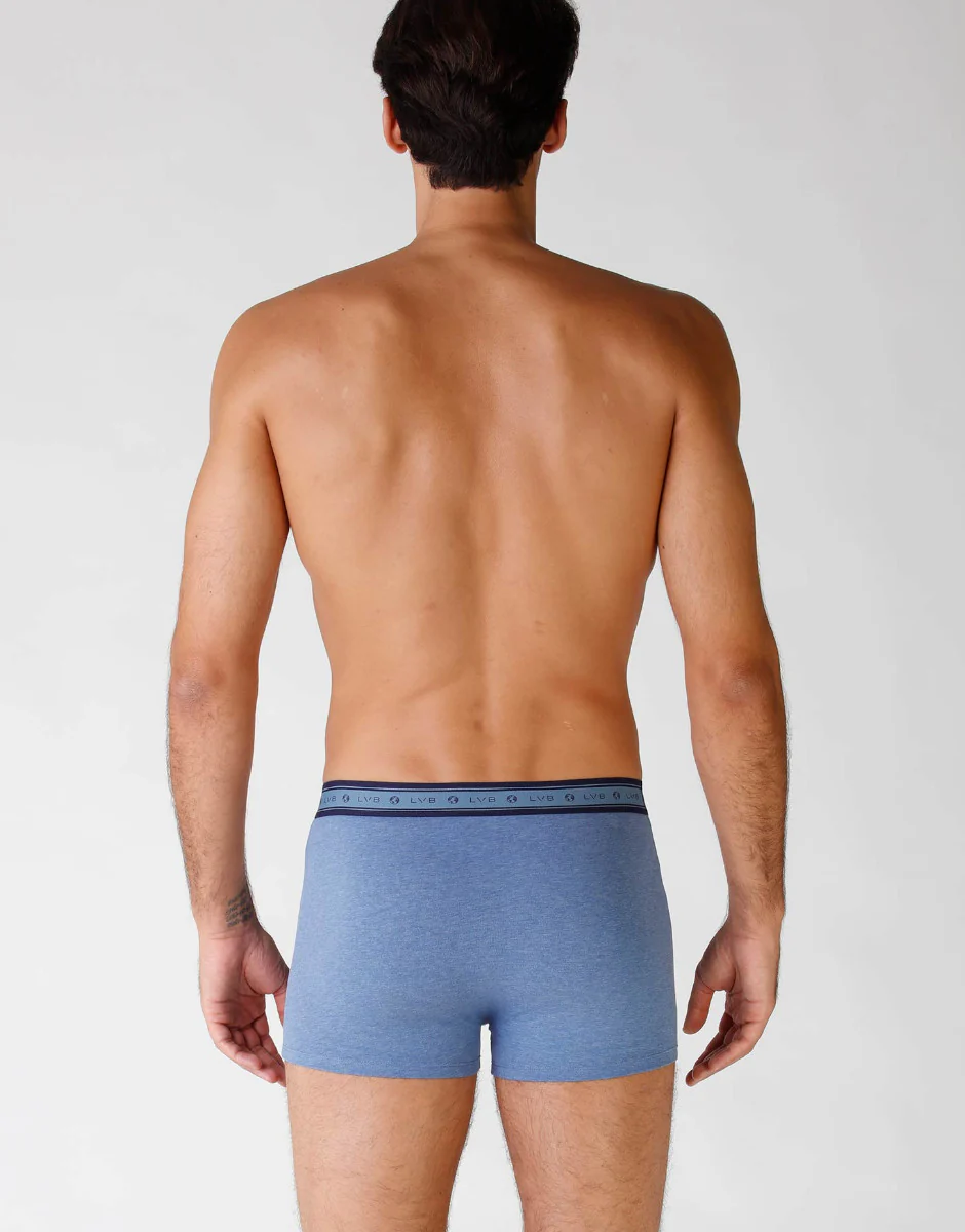 Boxer uomo in cotone biologico, confezione x2 blu melange - Image 4