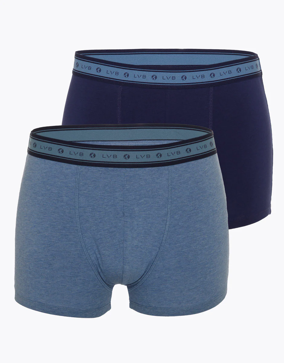 Boxer uomo in cotone biologico, confezione x2 blu melange - Image 5