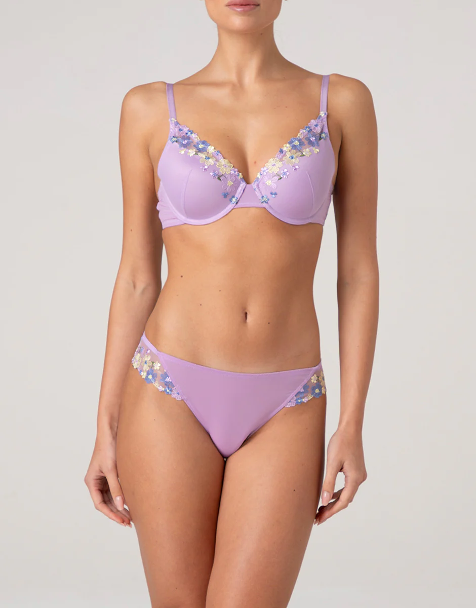 Brasiliano Fairytale Embroidery in tulle ricamato, lavanda fiori - Image 3