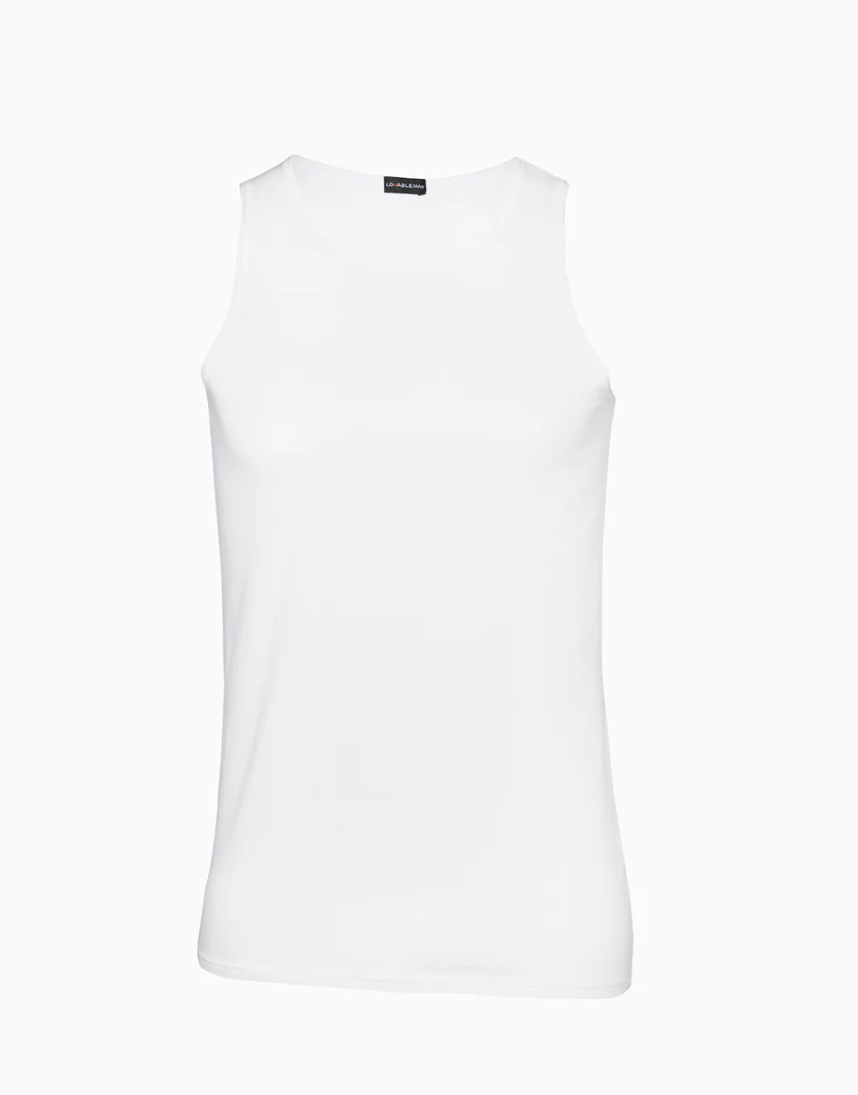 Canotta Cotton Stretch in cotone elasticizzato, bianco - Image 3