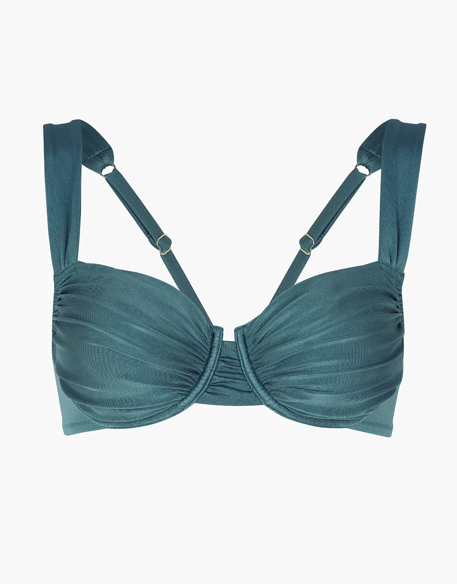 Costume Reggiseno Balconette con Ferretto Plain Trendy Shiny Micro, verde mediterraneo - Image 6