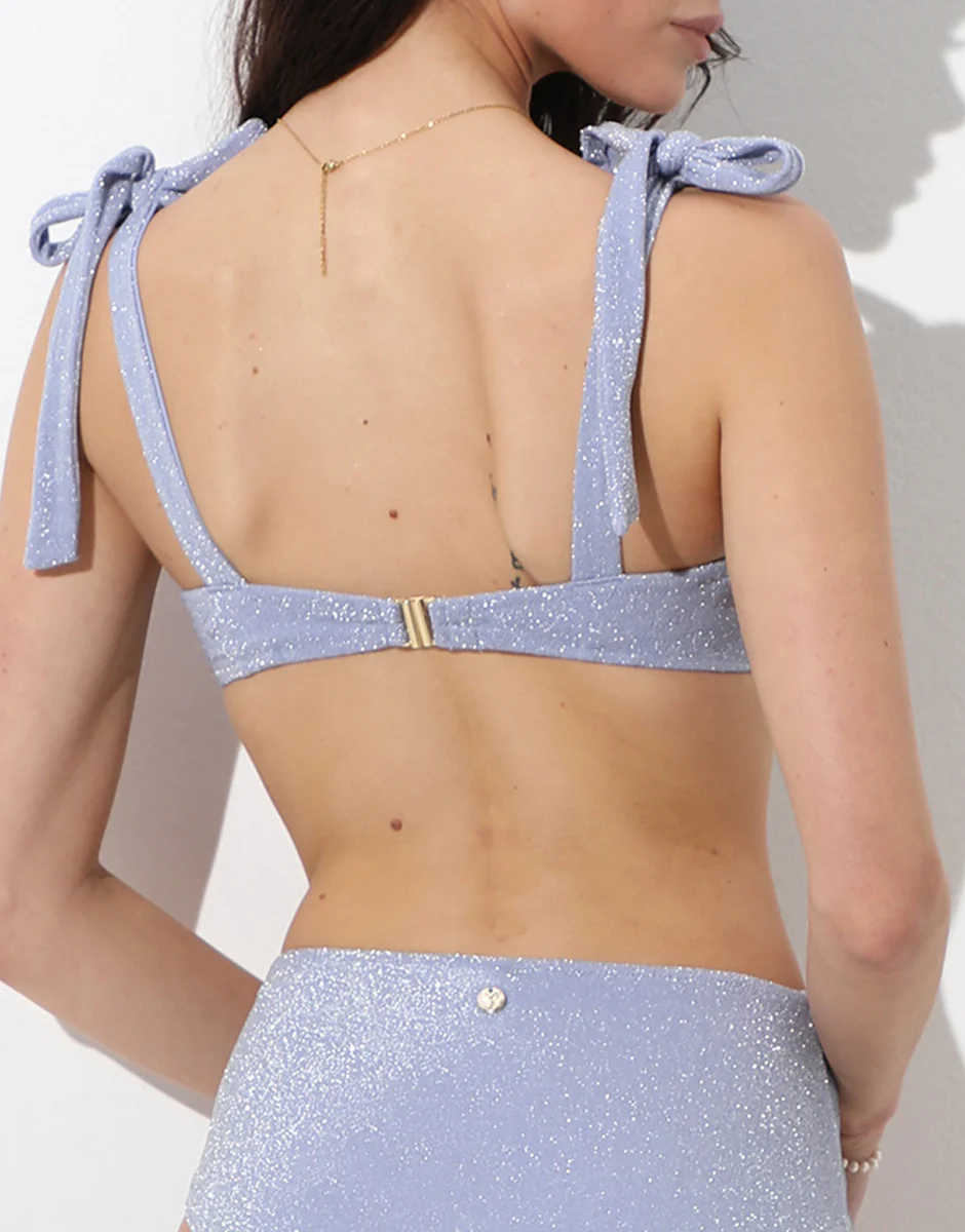 Costume Reggiseno Balconette con Ferretto Sparkly Micro, azzurro polvere lillato - Image 3