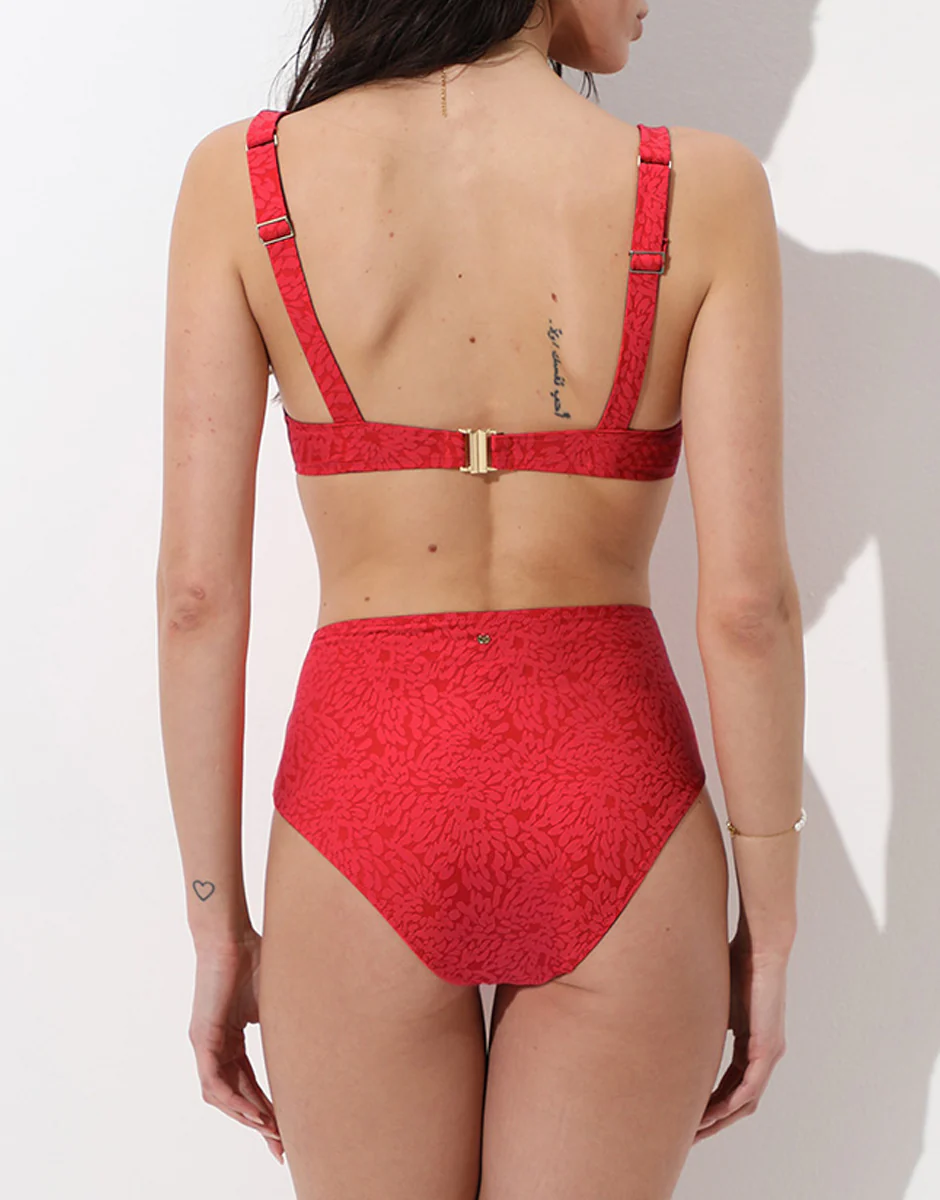 Costume Reggiseno con Ferretto Festival Jacquard, rosso ibisco - Image 5
