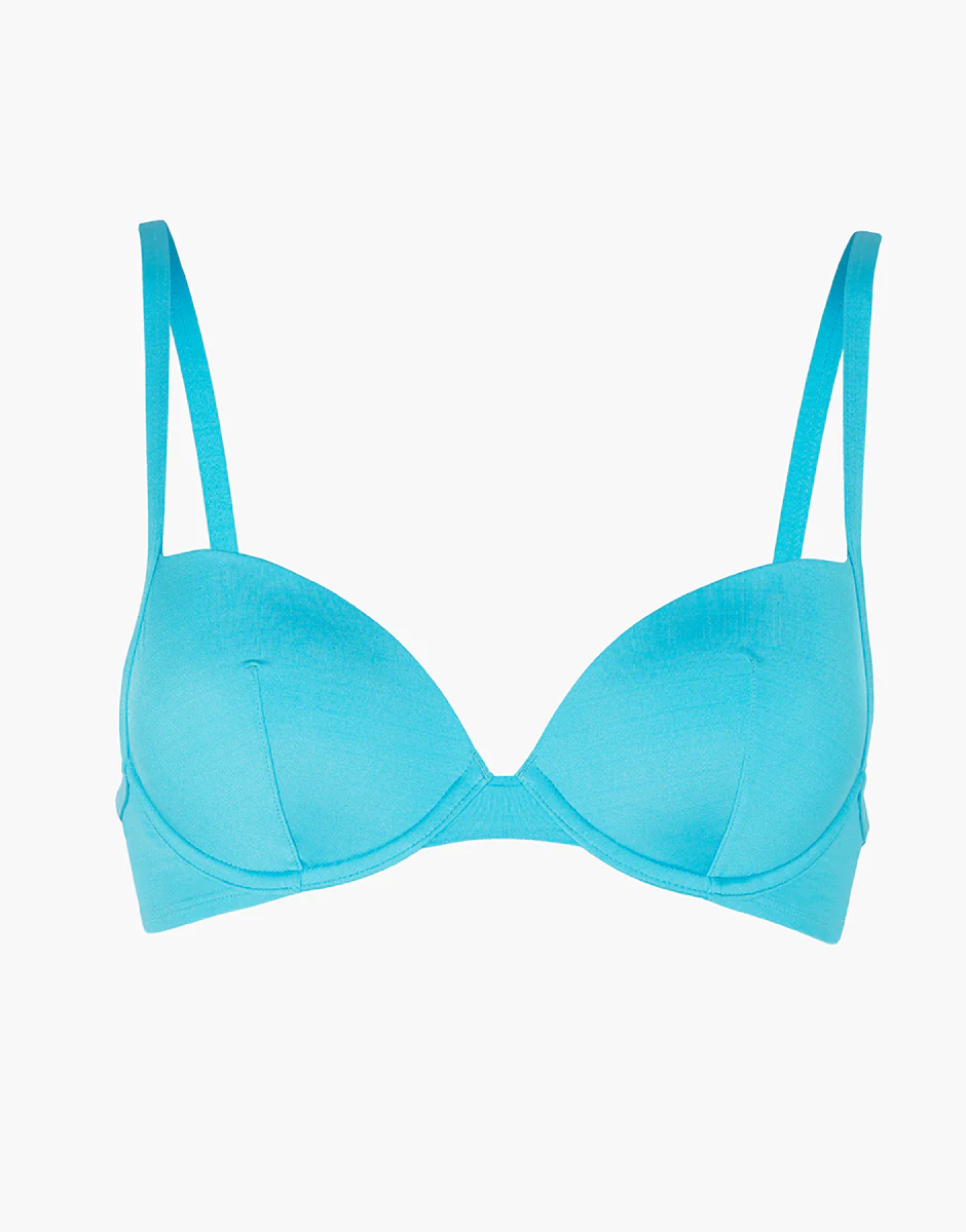 Costume Reggiseno con Ferretto Imbottito Essential Micro, turchese - Image 6