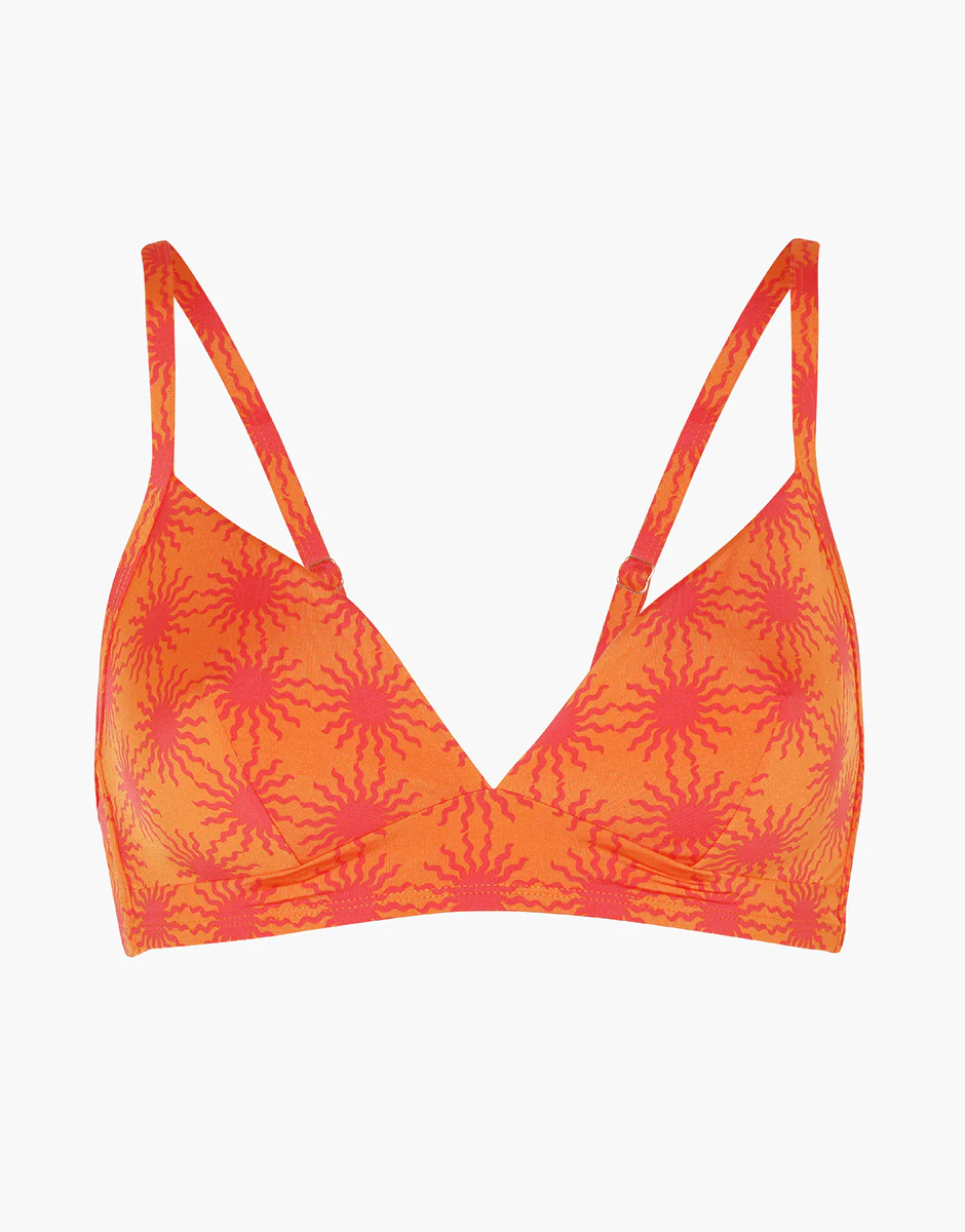 Costume Reggiseno Triangolo Imbottito Essential Micro, arancione stampa sole - Image 6
