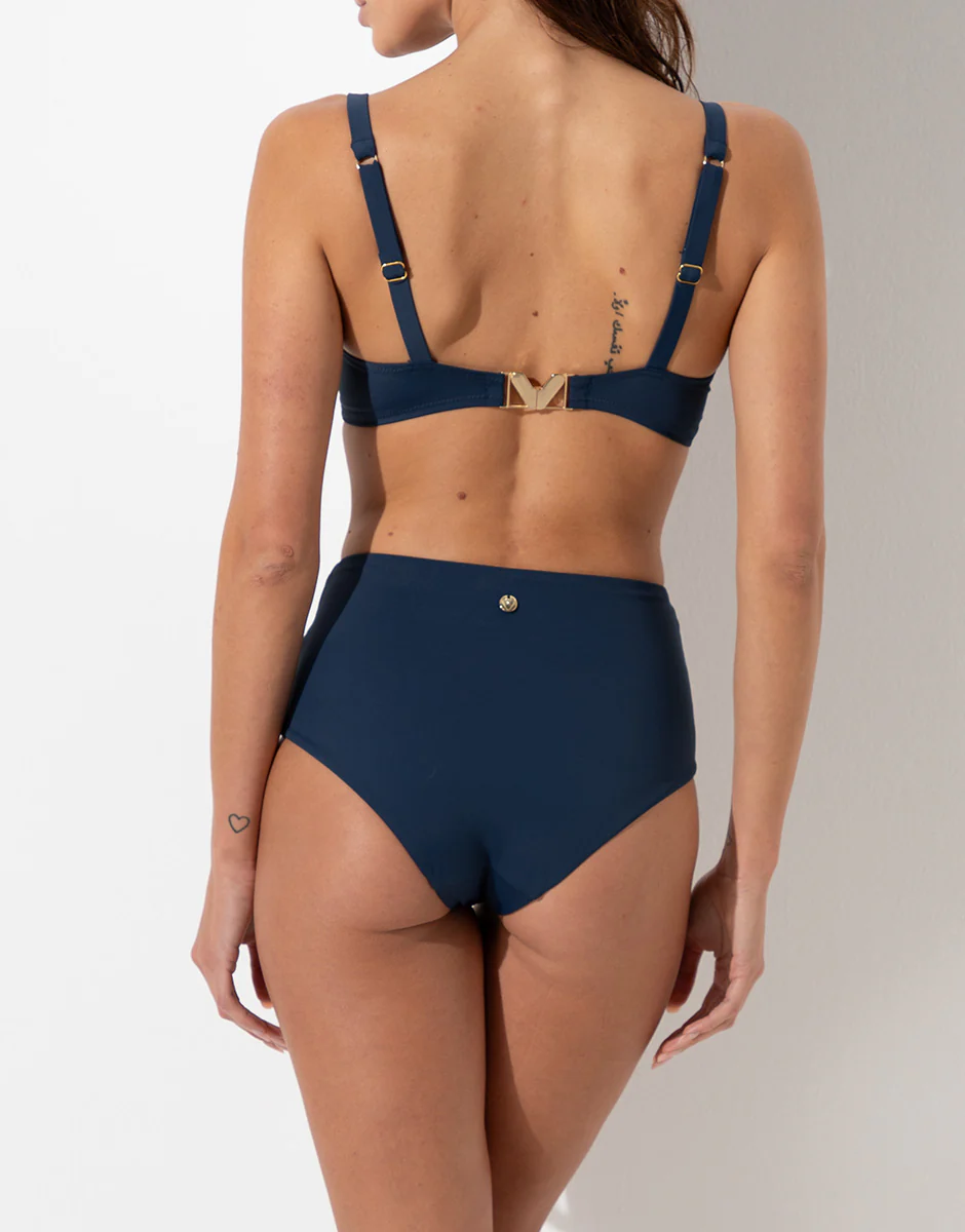 Costume Slip Alto con Arriccio Rephined Shaping Micro, blu notte - Image 4