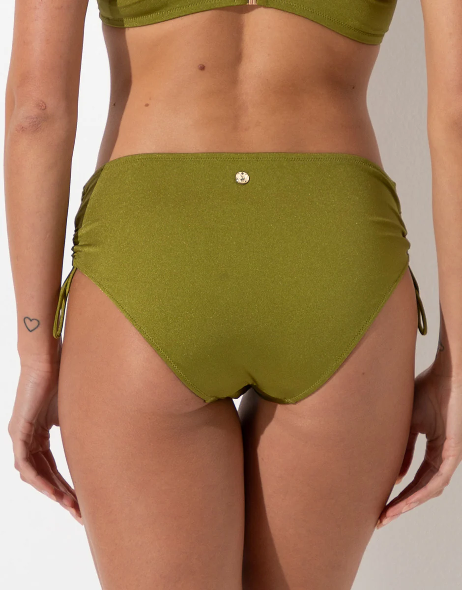 Costume Slip Alto con Coulisse Braid Shiny Micro, verde cardamomo - Image 2