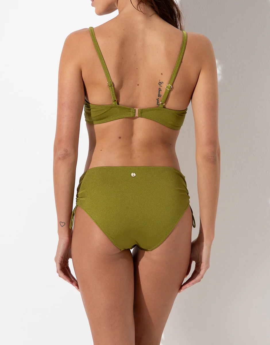 Costume Slip Alto con Coulisse Braid Shiny Micro, verde cardamomo - Image 4