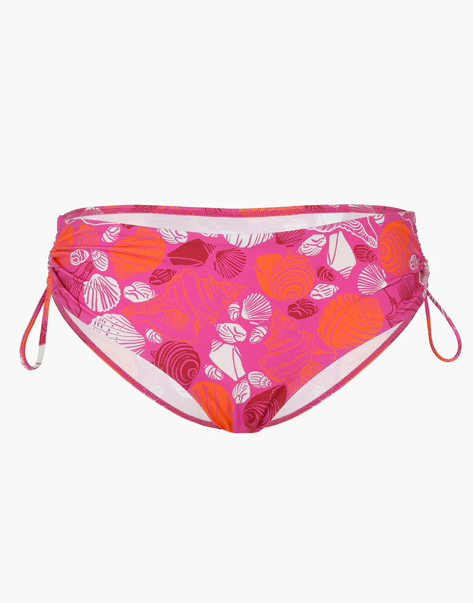 Costume Slip Alto con Coulisse RCS Recycled, fucsia stampa conchiglie - Image 5
