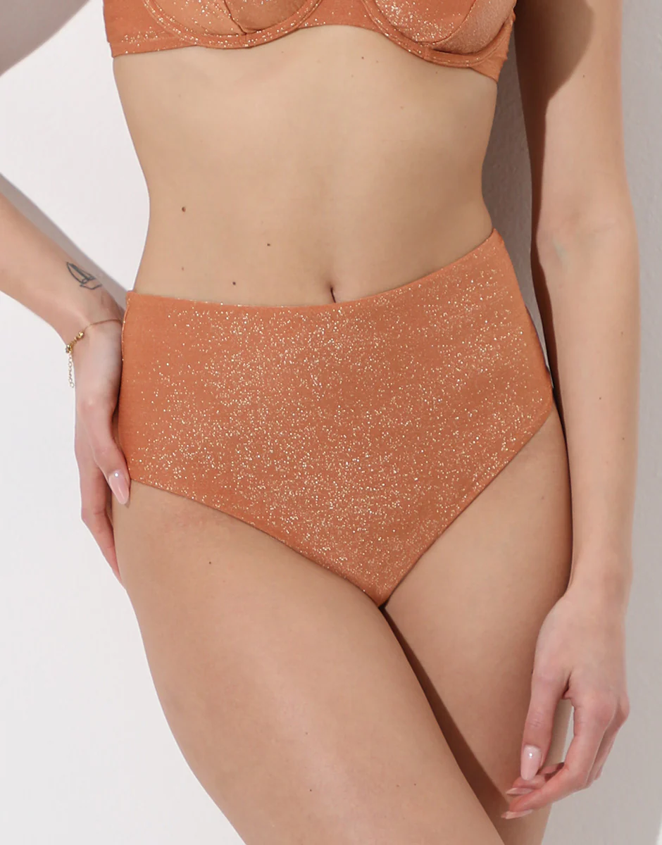 Costume Slip Alto Plain Lurex, rame