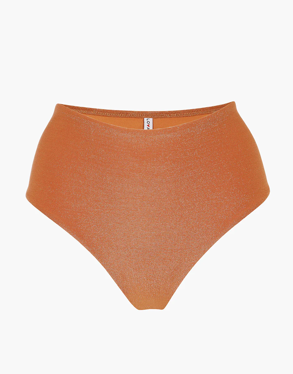 Costume Slip Alto Plain Lurex, rame - Image 5