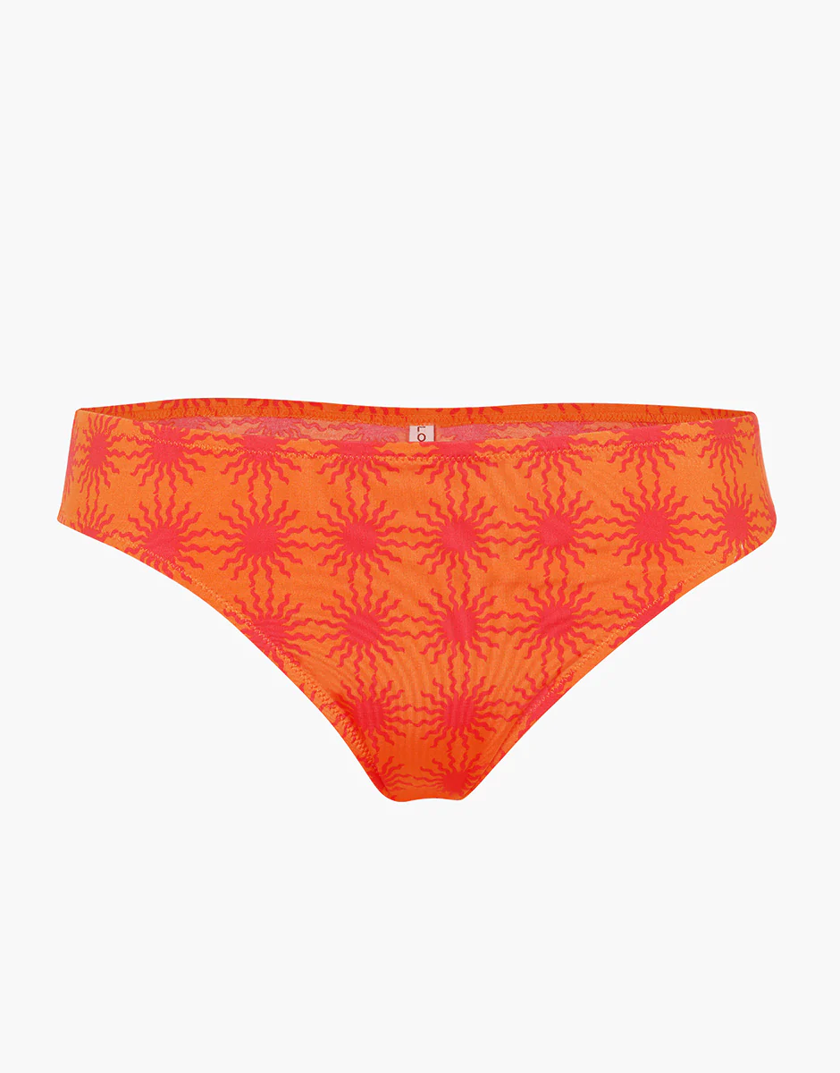 Costume Slip Midi Essential Micro, arancione stampa sole - Image 5
