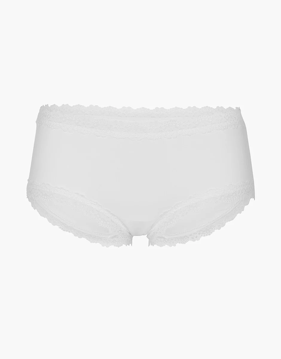 Culotte Lacy Micro in microfibra con pizzo, bianco - Image 5