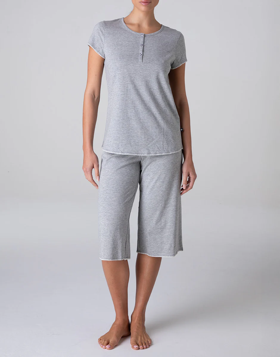 Pigiama Capri in Jersey, grigio melange