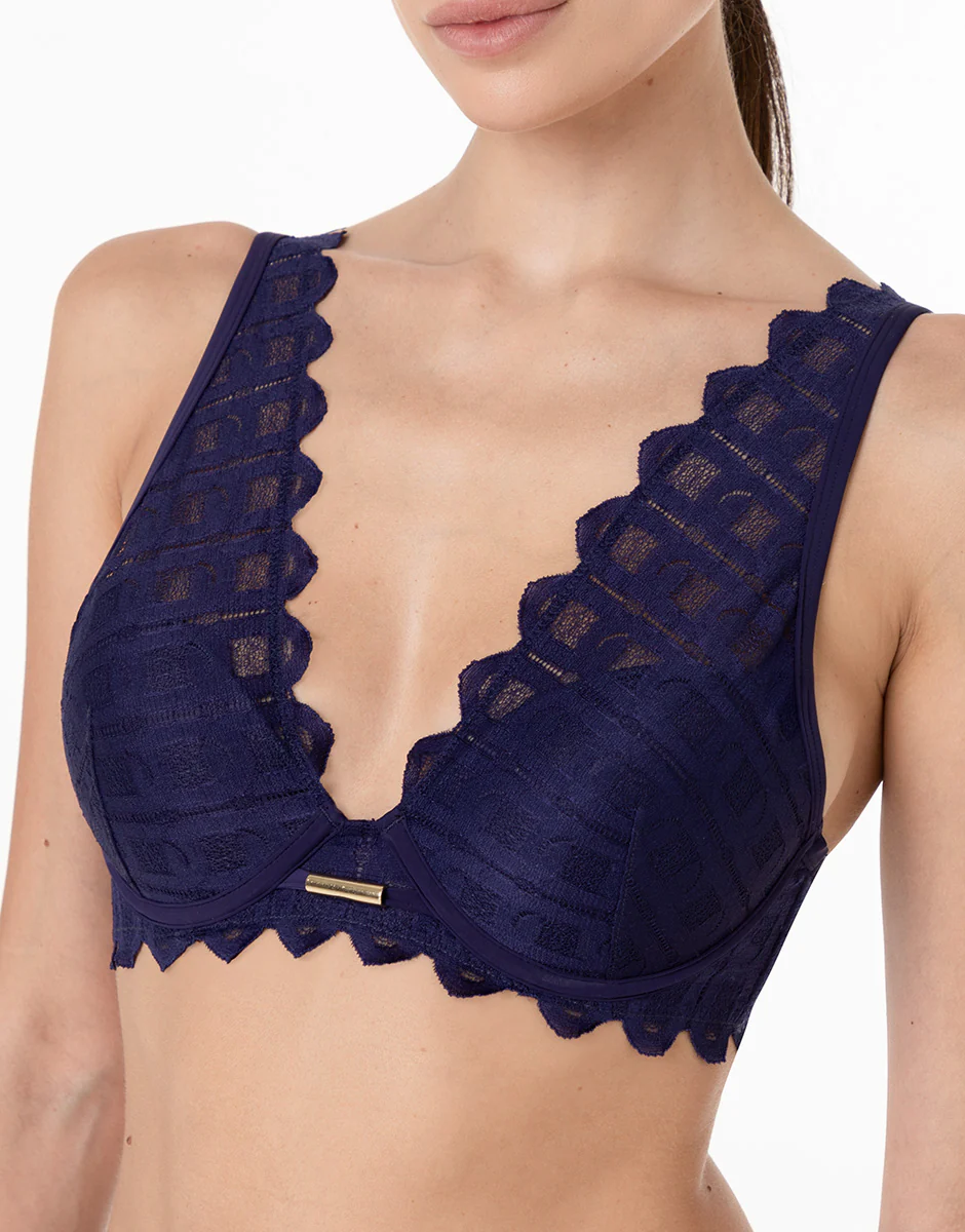 Reggiseno a Vela Push-Up con ferretto L’Allure in pizzo, viola scuro - Image 5