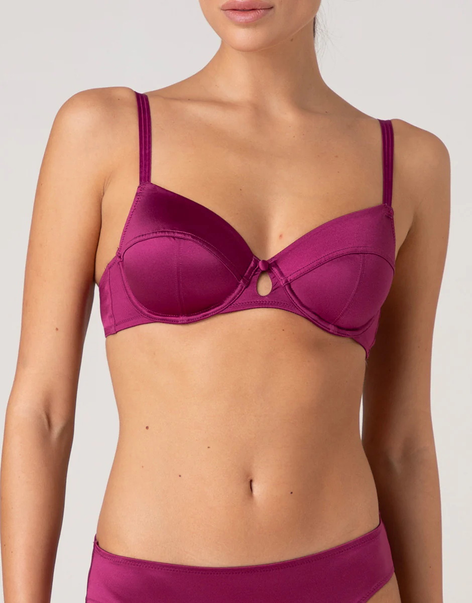 Reggiseno Balconcino con Ferretto Chic Micro in microfibra, lampone viola