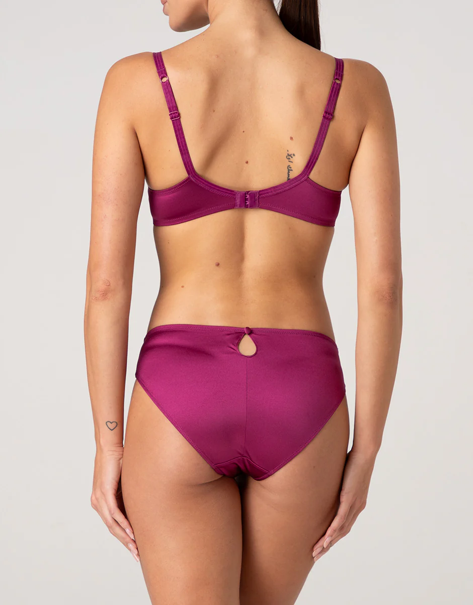 Reggiseno Balconcino con Ferretto Chic Micro in microfibra, lampone viola - Image 4