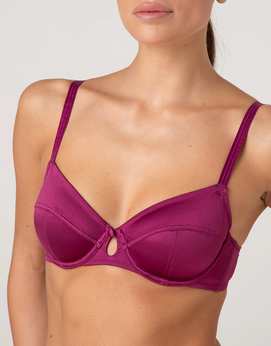 Reggiseno Balconcino con Ferretto Chic Micro in microfibra, lampone viola - Image 5