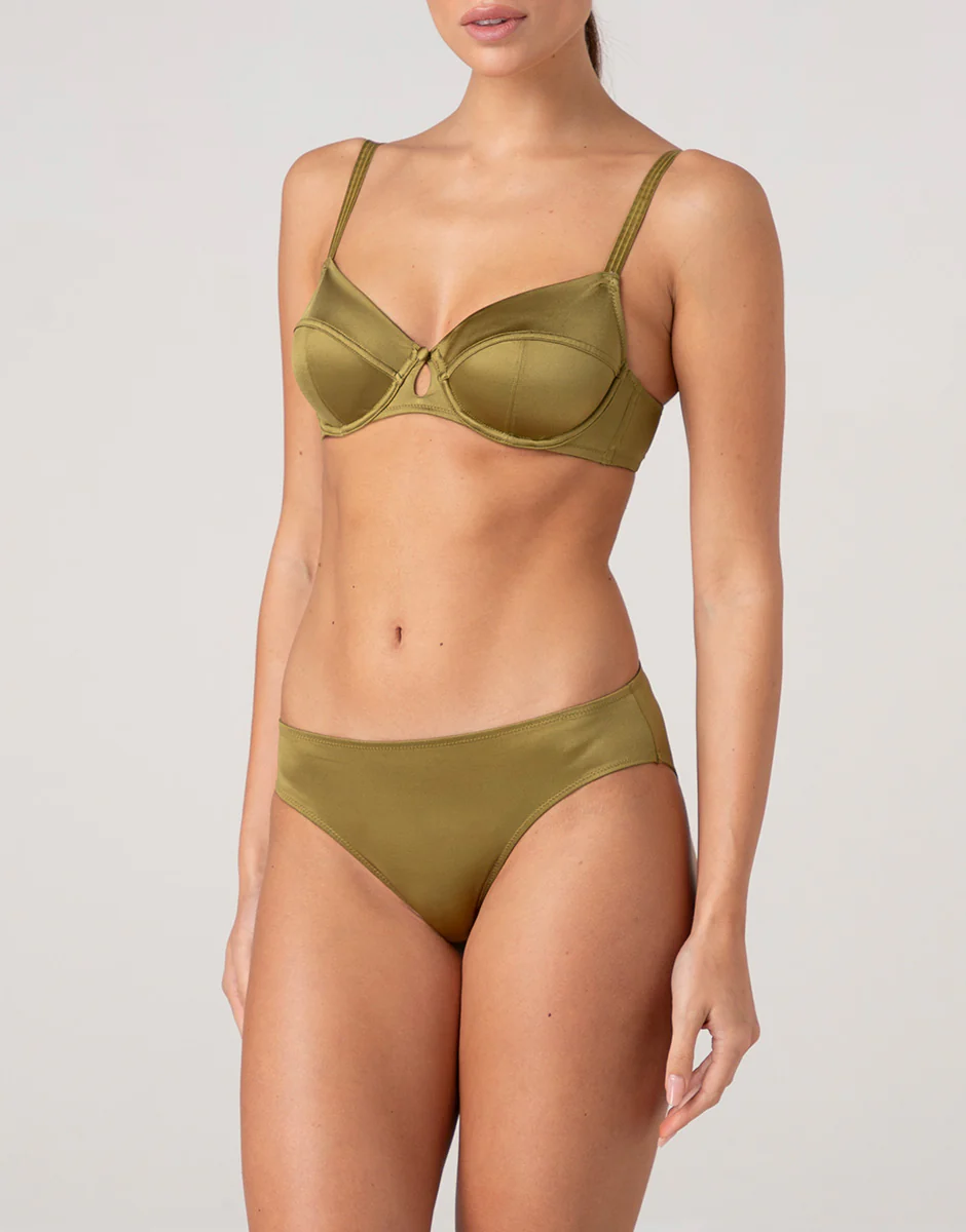 Reggiseno Balconcino con Ferretto Chic Micro in microfibra, verde cardamomo - Image 3