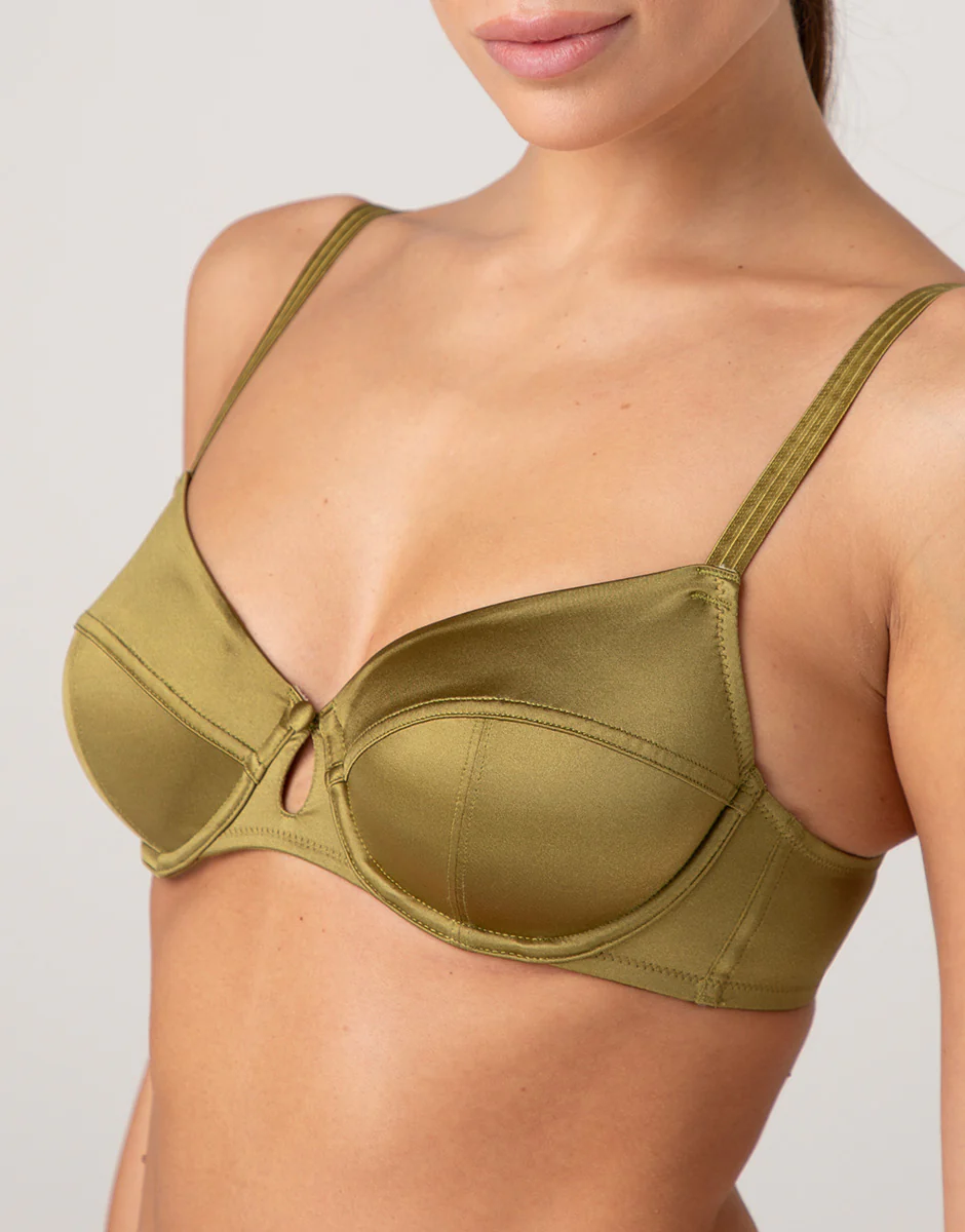 Reggiseno Balconcino con Ferretto Chic Micro in microfibra, verde cardamomo - Image 5