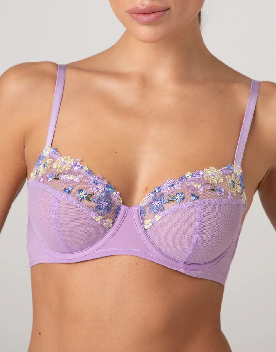 Reggiseno Balconcino con Ferretto Fairytale Embroidery in tulle ricamato, lavanda fiori - Image 5