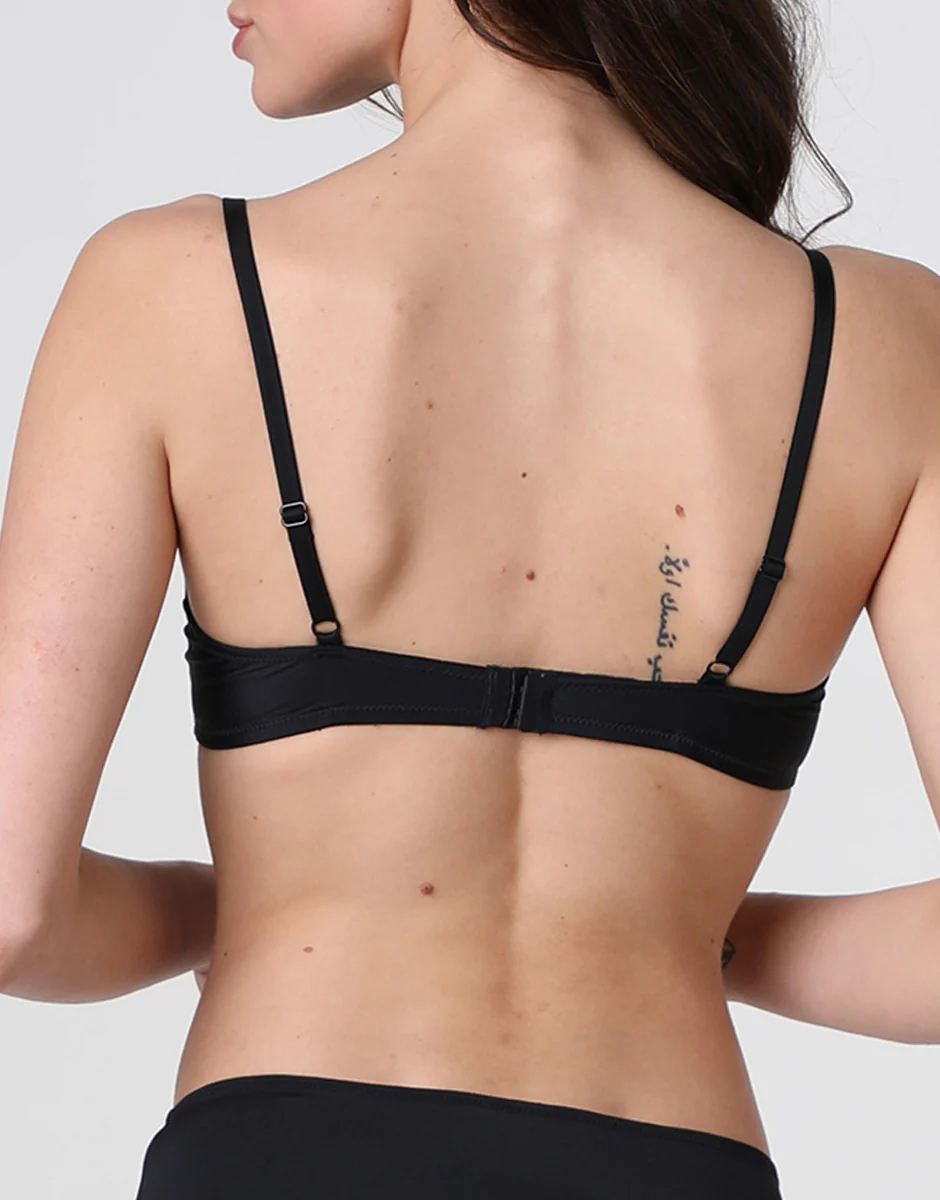 Reggiseno Balconcino con Ferretto Floral Embroidery in tulle, nero - Image 2