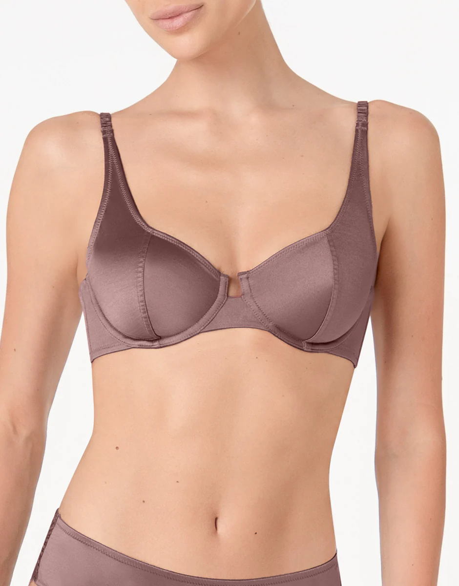 Reggiseno con Ferretto Blowball Lacy Micro in microfibra, nocciola