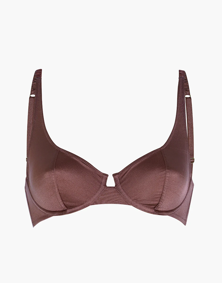 Reggiseno con Ferretto Blowball Lacy Micro in microfibra, nocciola - Image 6