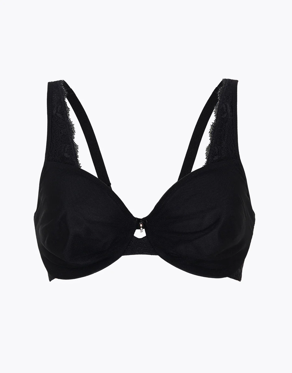 Reggiseno con ferretto Celebrity Minimizer, in pizzo e microfibra, nero - Image 7