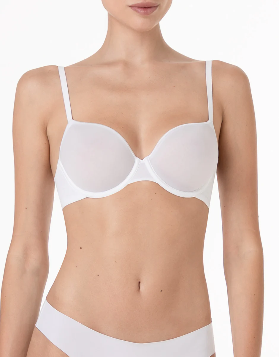 Reggiseno con Ferretto Coppa Spacer Invisible Breeze in microfibra, bianco