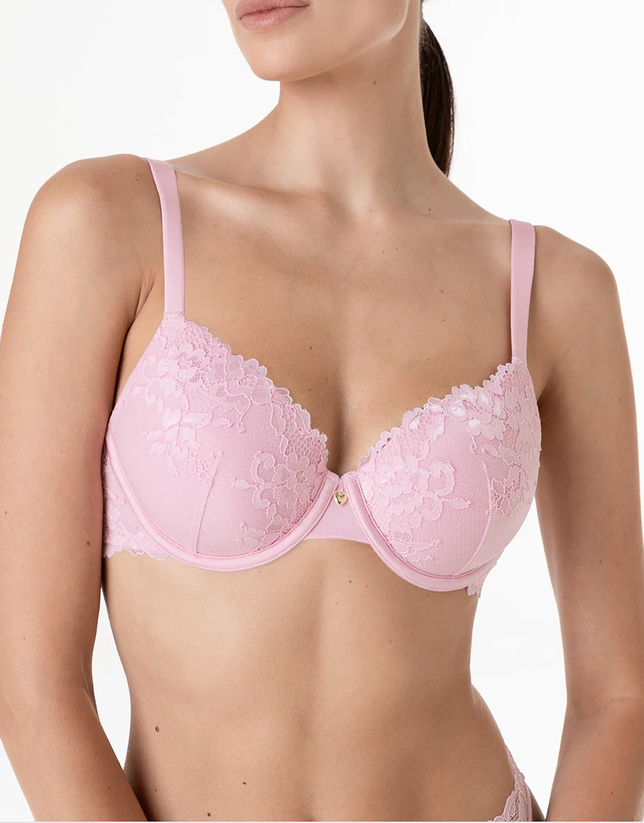 Reggiseno con Ferretto leggermente imbottito Lux Lace in pizzo, rosa confetto - Image 5