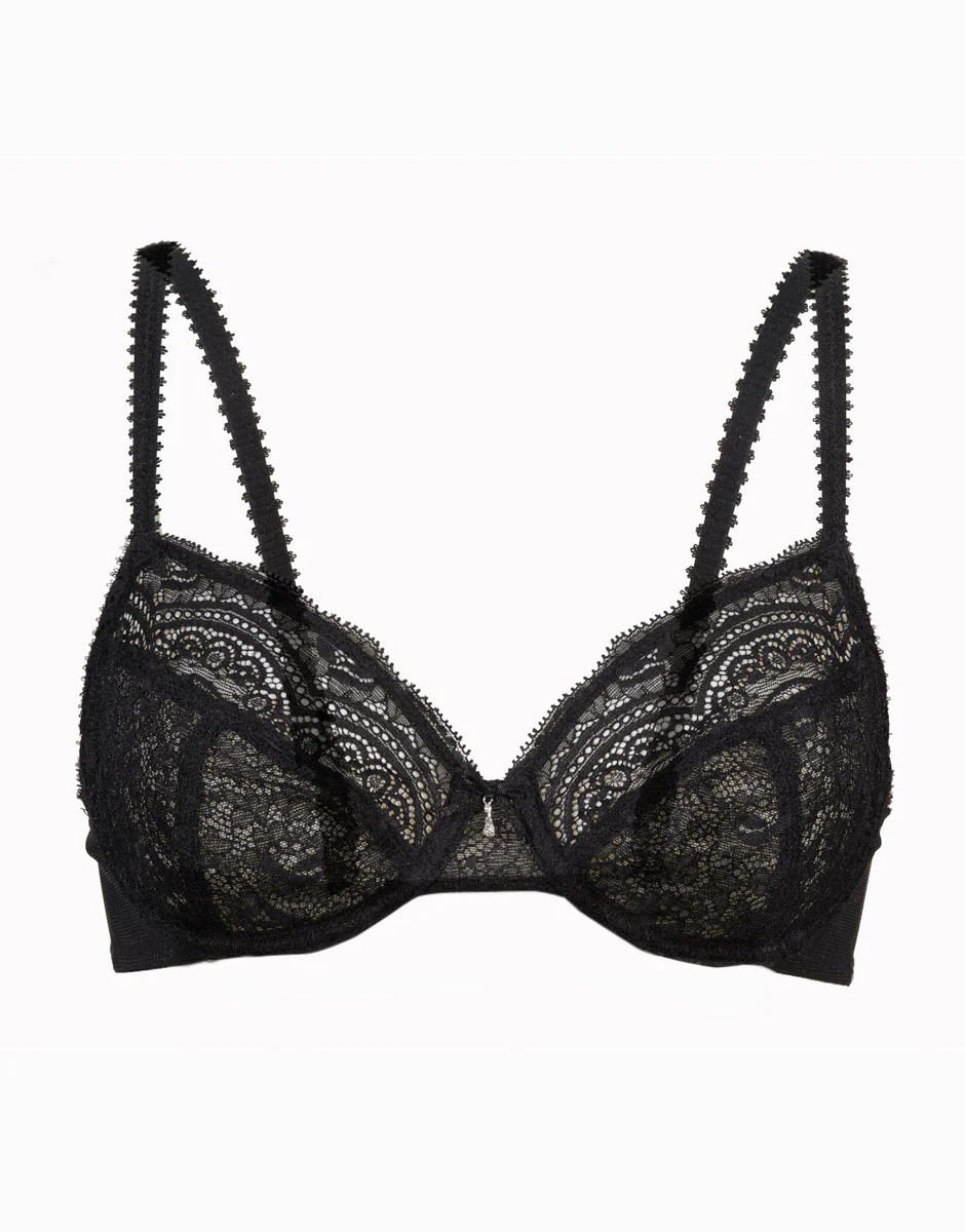 Reggiseno con ferretto senza imbottitura Celebrity, nero, in pizzo elastico - Image 6