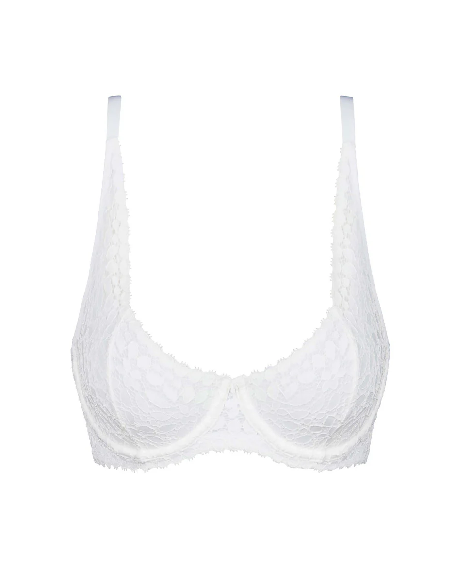 Reggiseno con ferretto taglio a 2 Value Elegance in pizzo elastico, bianco - Image 6