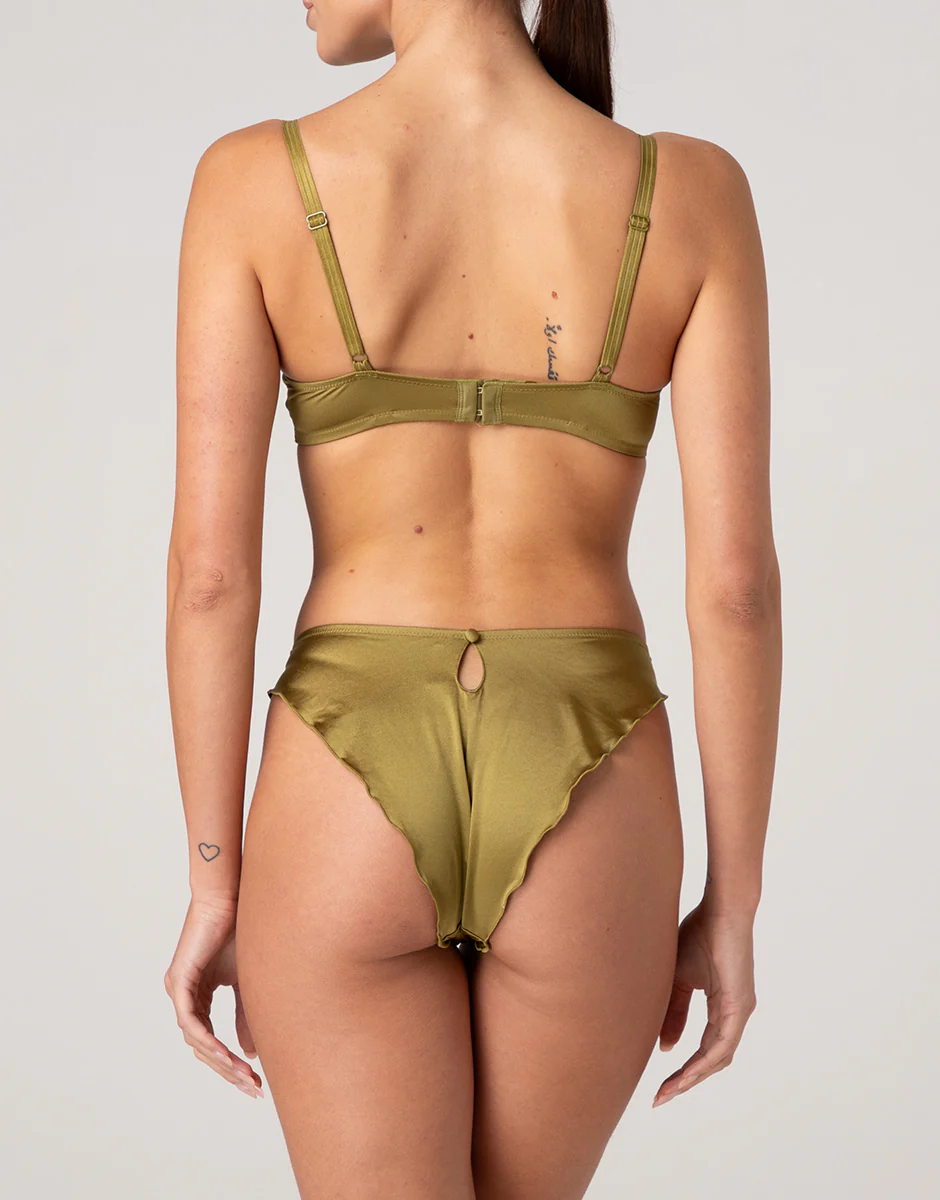 Reggiseno Imbottito con Ferretto Chic Micro in microfibra, verde cardamomo - Image 4