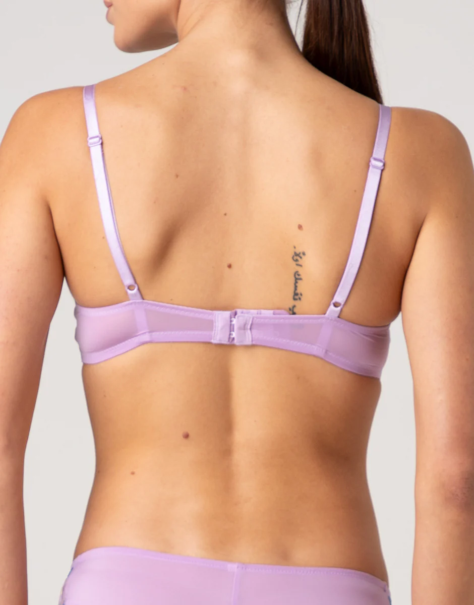 Reggiseno Imbottito con Ferretto Fairytale Embroidery in tulle ricamato, lavanda fiori - Image 2