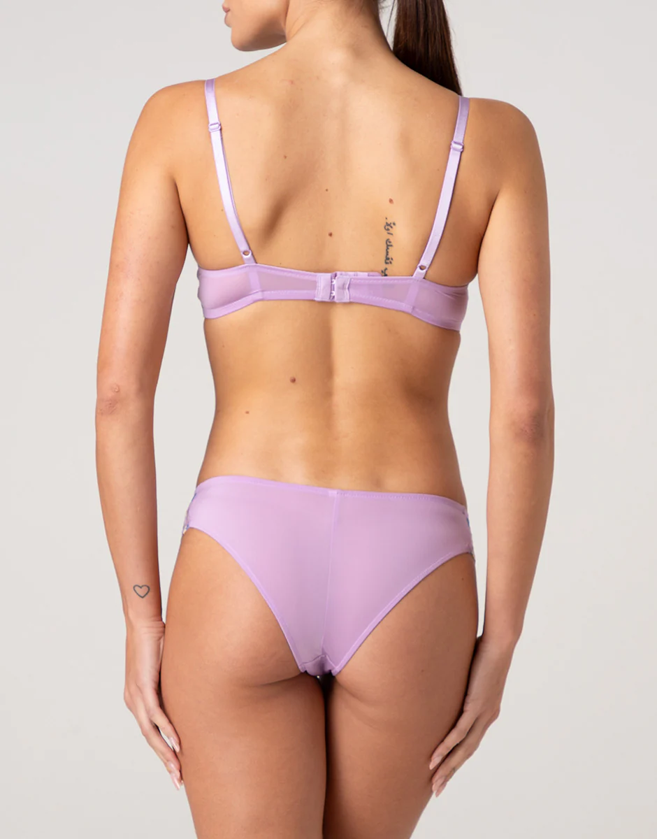 Reggiseno Imbottito con Ferretto Fairytale Embroidery in tulle ricamato, lavanda fiori - Image 4