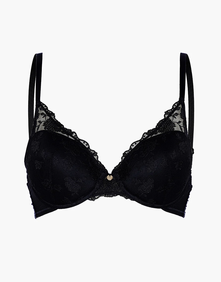 Reggiseno Push-Up con Ferretto Floral Embroidery in tulle, nero - Image 6