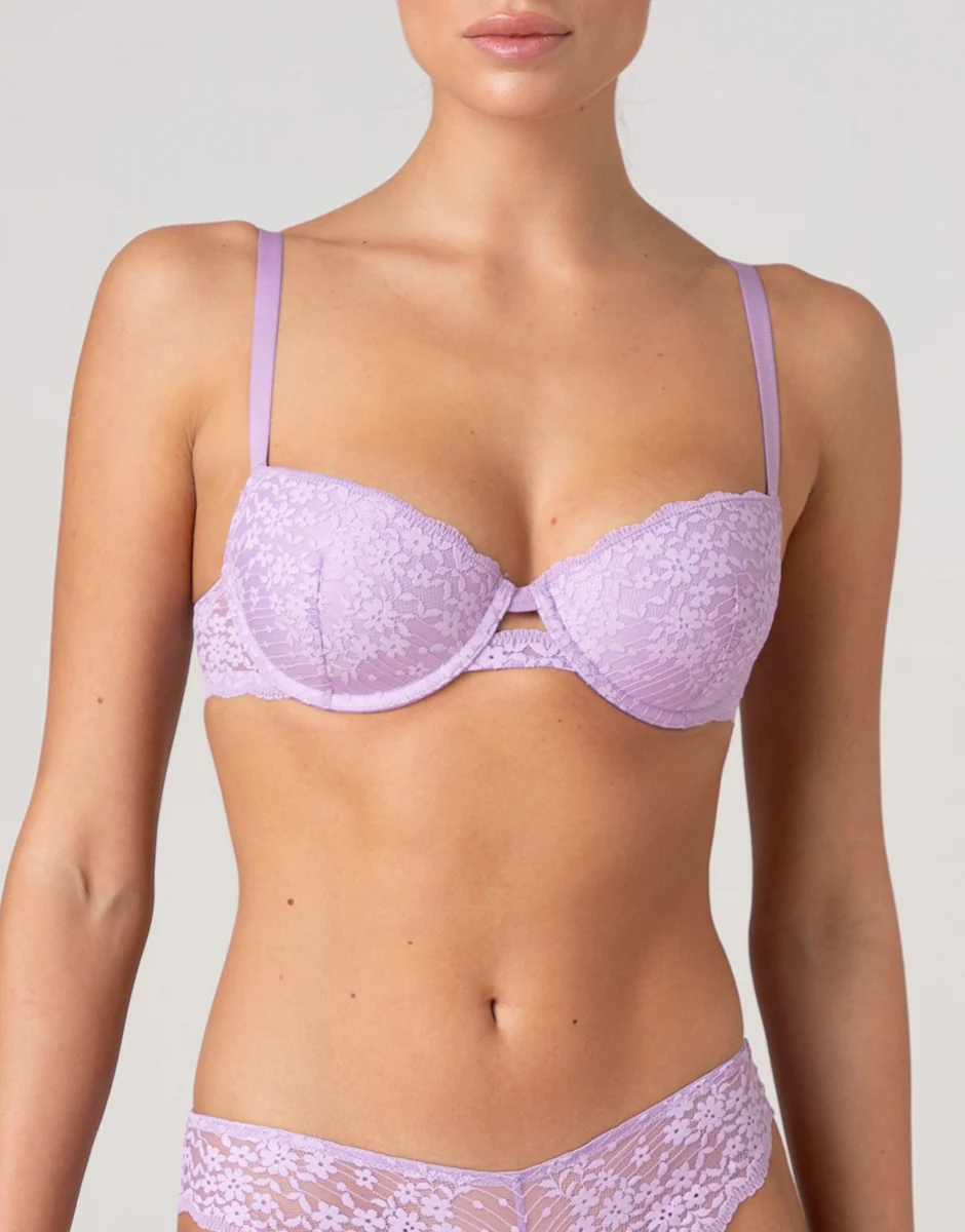 Reggiseno Push-Up con Ferretto Spring Lace in pizzo, lavanda